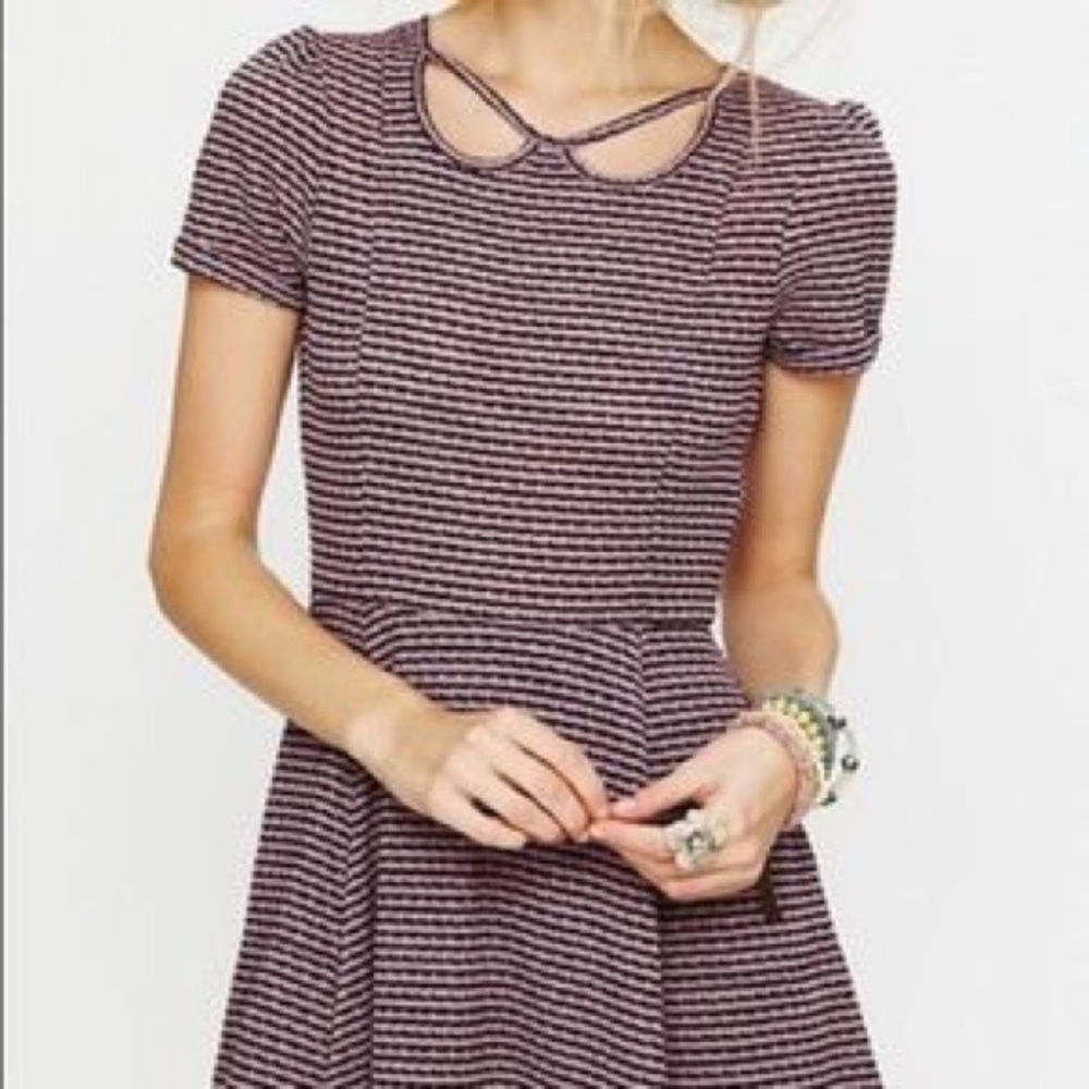 Free People Beach striped pink skater dress - Picture 2 of 5